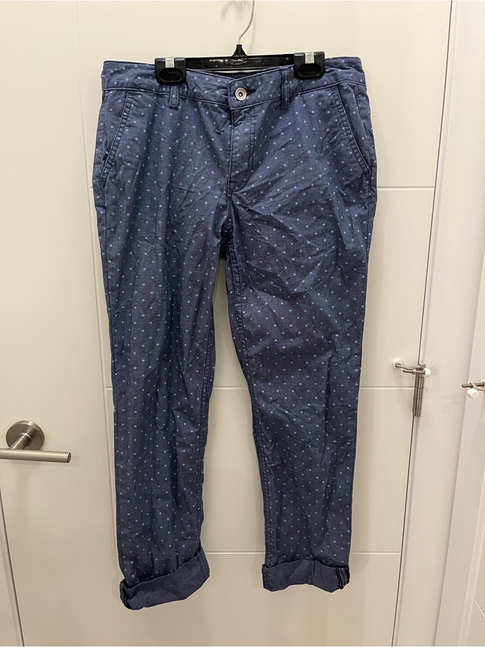 Tommy Hilfiger Women’s Blue Polka Dot Cropped Chino Ankle Pants Size 6